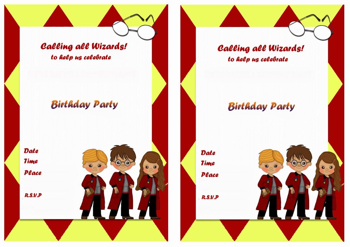 Harry Potter Birthday Invitations â Birthday Printable